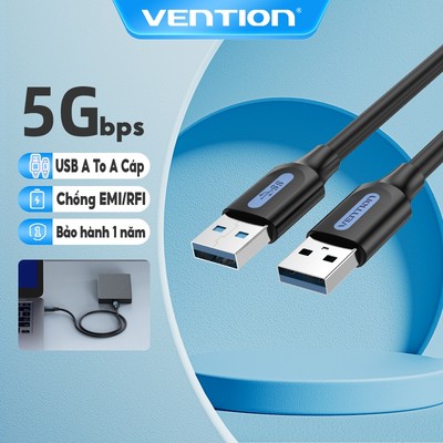 Cáp USB A Vention 5Gbps USB 3.0 5Gbps Type A Truyền Dữ Liệu Tốc Độ Cao Cho Laptop TV Thông Minh 2A