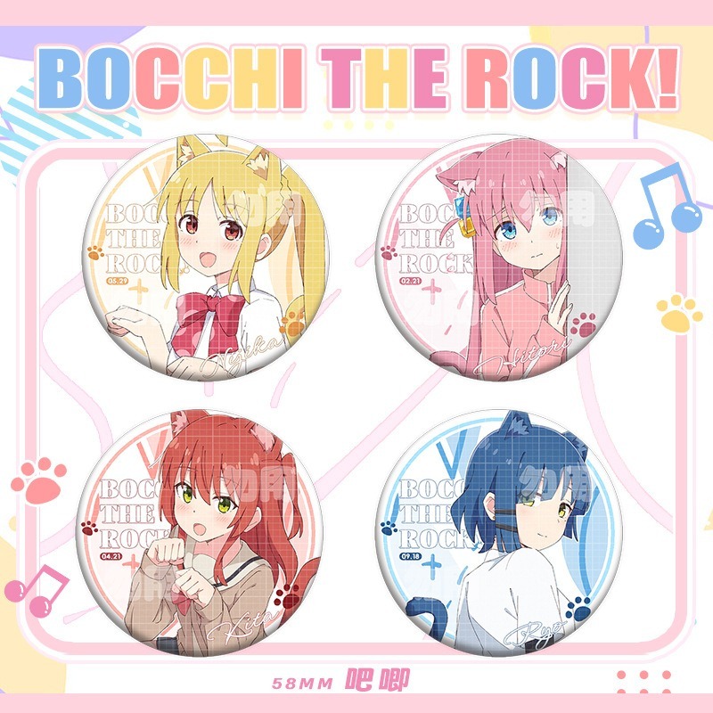 Anime Bocchi The Rock Gotou Hitori Ijichi Nijika Dễ Thương Huy Hiệu Nút Cài Cài Áo Cosplay Bộ Sưu Tậ