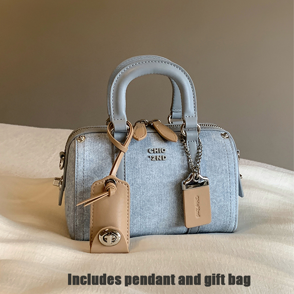 (Có sẵn) Túi xách nữ Chio2nd Boston Túi gối Túi đeo vai Denim