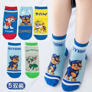 👑Paw patrol Tất cho bé trai bé gái set 5 đôi vớ cho bé từ 1 đến 8 tuổi cao cổ ngắn cổ dày dặn giữ ấm tất siêu nhân