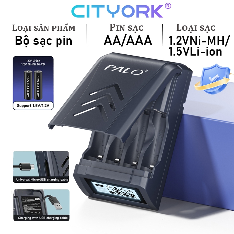 Bộ sạc pin CITYORK 1.5V AA AAA-Pin Lithium có thể sạc lại AA AAA