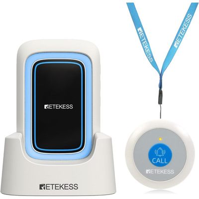 Retekess TH109 Máy nhắn tin chăm sóc Nút gọi y tá Nhắc nhở pin thấp Có thể điều chỉnh âm lượng cho người cao tuổi tại bệnh nhân tại nhà