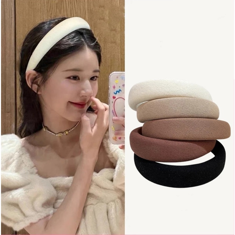 🍇Sweetybox🍇Bờm Tóc Vải Hàn Quốc Bản To Trơn Nhiều Màu, Cài Tóc Hàn Quốc Đáng Yêu Cho Nữ