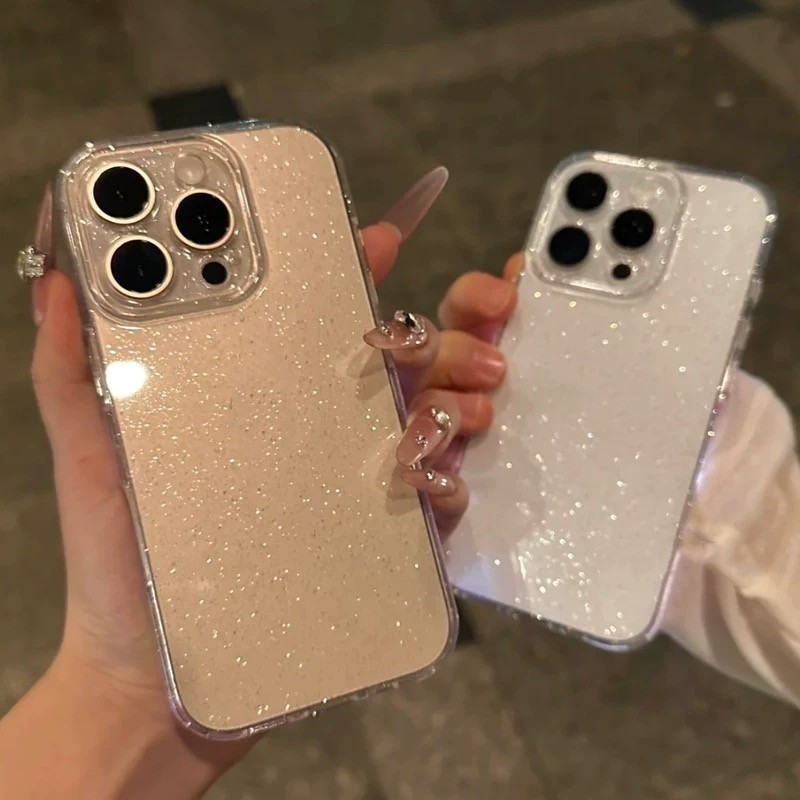 Ốp điện thoại dẻo siêu mỏng lấp lánh sang trọng cho For IPhone16Pro Max15  14 Pro Max 13 Pro Max 12 