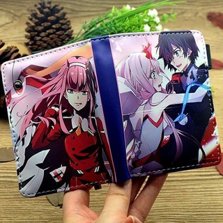 Anime Darling In The Frank Bifold PU Ví ngắn Zero Two Hand Coin Purse