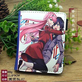 Anime Darling In The Frank Bifold PU Ví ngắn Zero Two Hand Coin Purse