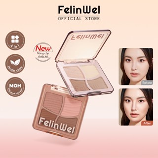 FelinWel - Bảng Màu Tạo Khối Cho Bút Đánh Dấu, 4 Màu, Trang Điểm 3D Bronzer, Phấn Tạo Khối Mờ, Phấn Má Hồng, Bảng Màu Tạo Khối, Mỹ Phẩm, Sự phê duyệt của MOH