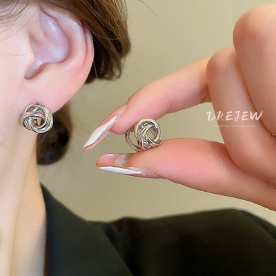 DREJEW Kim Loại Tối Giản Xoắn Bông Tai Đa Năng Bông Tai Nhẹ Sang Trọng