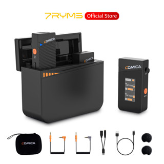 Micro không dây Mini Comica Vimo C 2.4G có hộp sạc, Mic ve áo không dây kép cho máy ảnh điện thoại thông minh Máy tính xách tay có giám sát, Chế độ an toàn, để Vlog, Phát trực tiếp