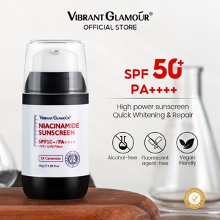 Kem chống nắng Niacinamide VIBRANT GLAMOUR SPF50+ PA++++ UVA/UVB Làm mờ vết thâm & Làm trắng da 30g