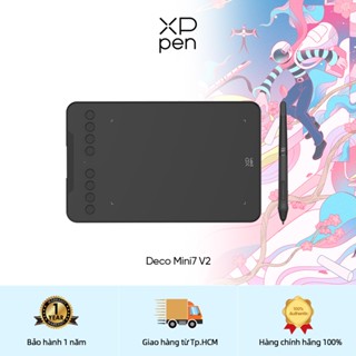 Máy tính bảng vẽ XPPen Deco mini7 v2 Máy tính bảng bút 7x4 Inch với 16384 mức áp suất Stylus, hỗ trợ 60° Hỗ trợ nghiêng Windows Mac Linux Android Chrome