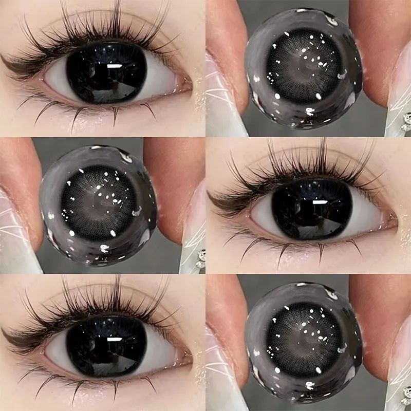 Kính Áp tròng MCK1 UYAAI Thấu Kính Màu Đen Tự Nhiên 14.2mm 0.00--4.00 Độ Phù Hợp Cho Học Sinh