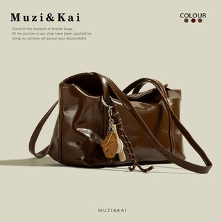 Muzikai Túi Tote Dung Tích Lớn Nữ 2024 Phong Cách Mới Thu Đông Retro Thời Trang Sinh Viên Đi Lại Túi Đeo Vai Nữ