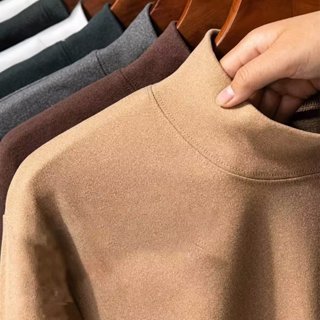Áo sweater cổ lọ nam nữ Áo thun nam mùa thu nhung dày và cổ cao Áo cặp đôi dài tay  Hàn Quốc cho cặp đôi