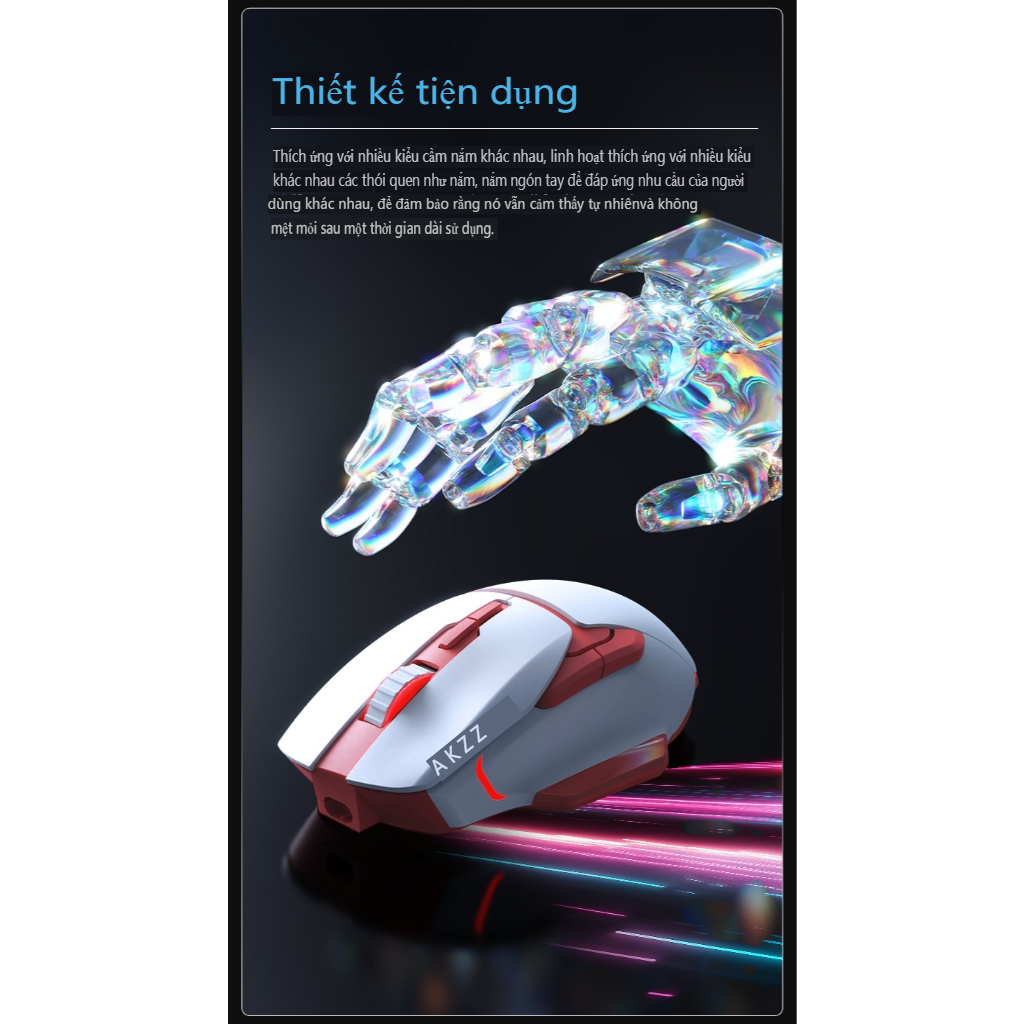 Ajazz AJ039 Chuột Chơi Game Không Dây 2.4G Bluetooth Ba Chế Độ Chuột PAW3212 Tiện Dụng Tùy Chỉnh PC Laptop Máy Tính Để Bàn Phụ Kiện Quà Tặng | BigBuy360 - bigbuy360.vn