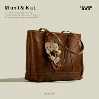Muzikai Túi Tote Dung Tích Lớn Nữ 2024 Phong Cách Mới Thu Đông Đơn Giản Retro Lớp Đi Lại Túi Đeo Vai Túi Lớn