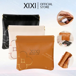 Xixi Tối Giản Đóng Mảnh Túi Mini PU Tai Nghe Túi Bảo Quản Màu Kẹo Đồng Xu Túi Zero Ví Son Môi Túi Bảo Quản