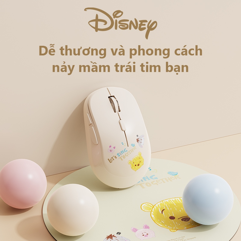 Chuột Không Dây Disney QS-MS01 Kết Nối ổn định Chống mồ hôi Ba tốc độ Thoải Mái Cảm Giác Hoa văn dễ Thương