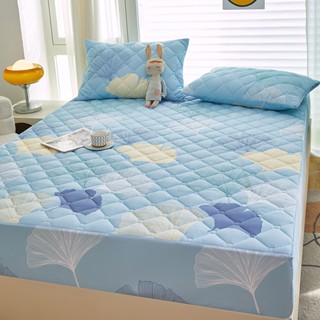 Abraca Dabra Giặt cao cấp Tấm bảo vệ bằng vải bông chần gòn Tấm trải nệm mềm mại thoáng khí được trang bị Tấm trải giường bằng vải cotton dày dặn thấm hút nước tuyệt vời Thiết kế cao 25cm m9 1m2 1m8