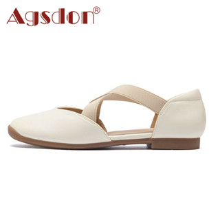 Giày Sandal Agsdon Nữ Baotou Giày Cao Gót Thấp Ballet Mary Jane Giày