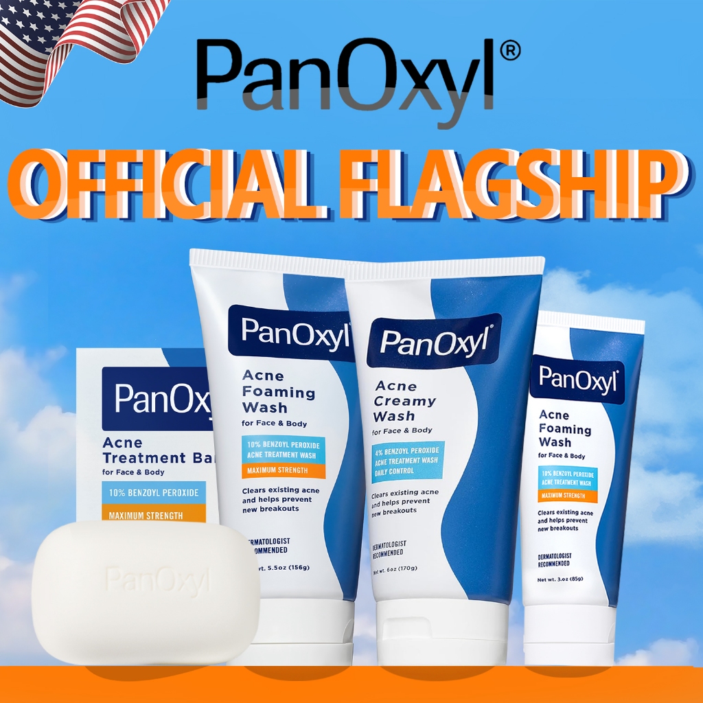 (Nhập khẩu Mỹ) Sữa tắm tạo bọt Hỗ trợ giảm mụn PanOxyl 10% với Benzoyl Peroxide 156g 85g 28g
