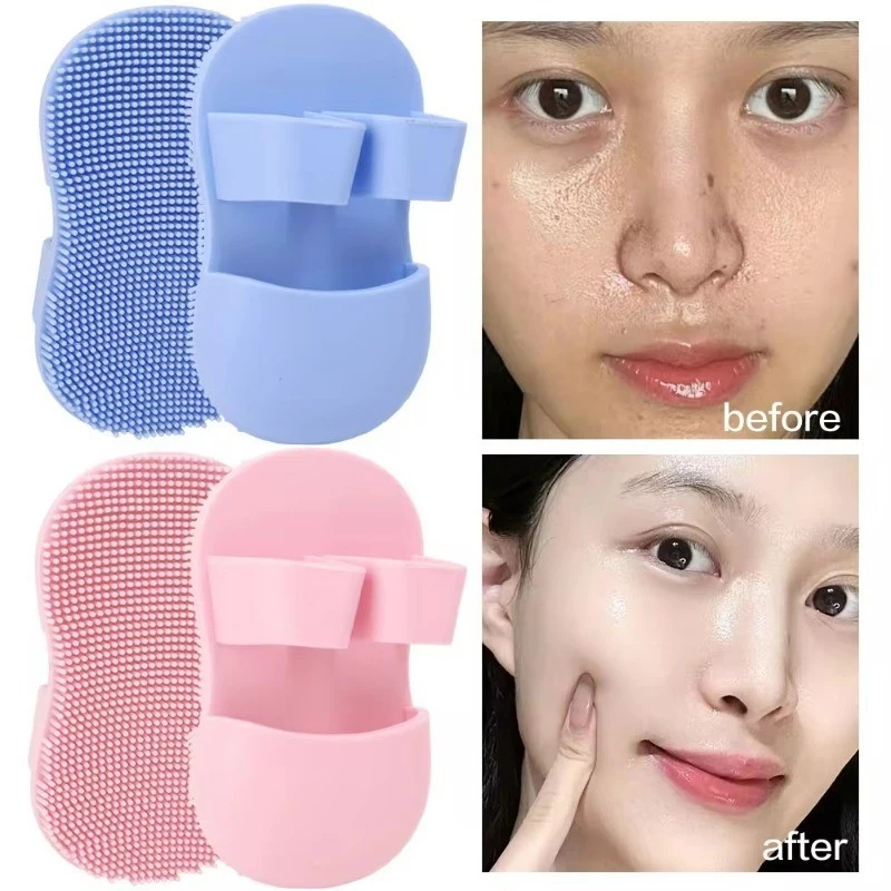 👑GK👑Bàn chải rửa mặt silicon, bàn chải tẩy tế bào da chết, làm sạch lỗ chân lông, nhỏ gọn, tiện lợi