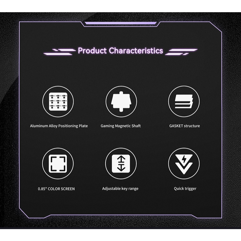 Bàn phím cơ trục từ tính Black Jue ak820max Hỗ trợ ba chế độ không dây RT Phạm vi chìa khóa có thể điều chỉnh Độ trễ thấp | BigBuy360 - bigbuy360.vn