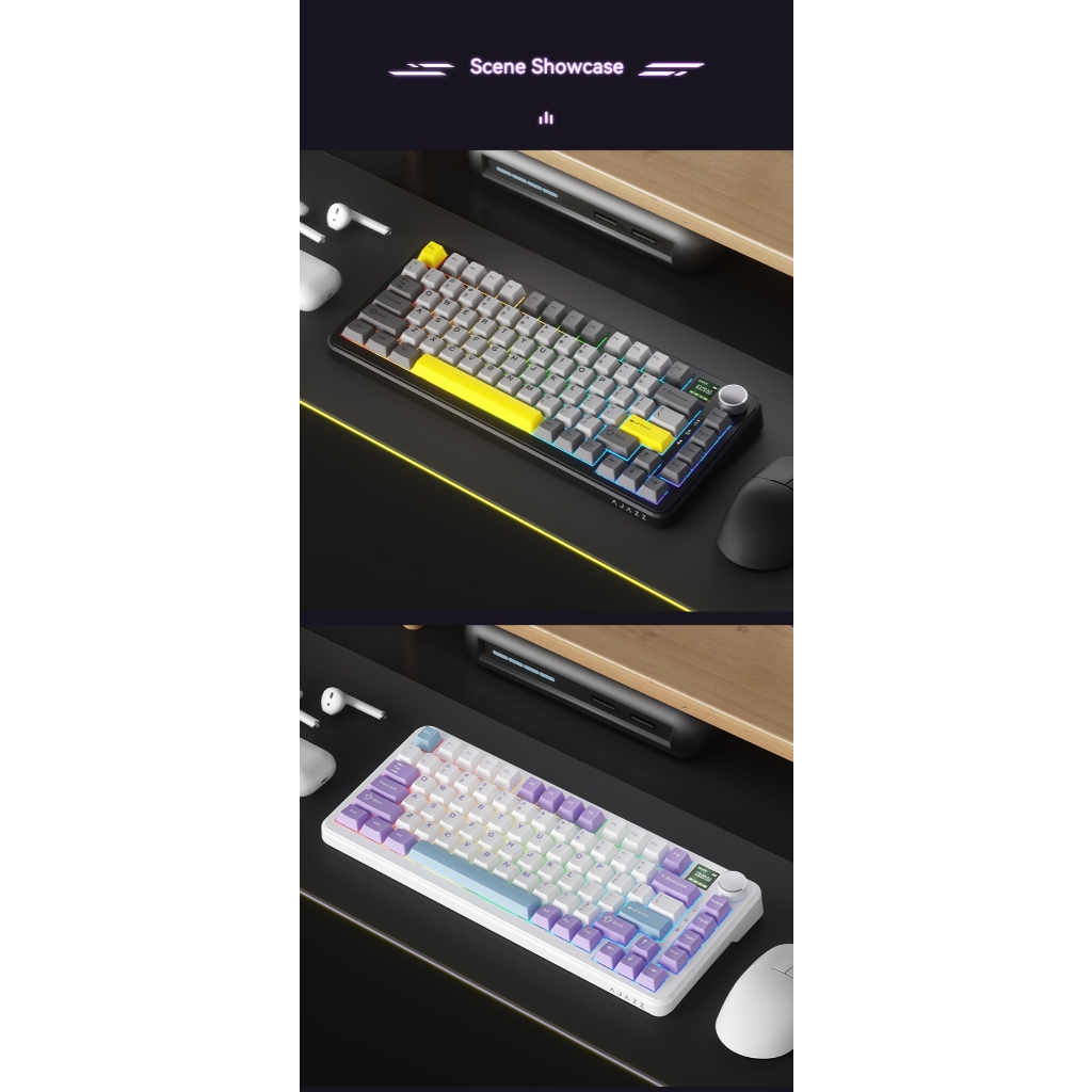 Bàn phím cơ trục từ tính Black Jue ak820max Hỗ trợ ba chế độ không dây RT Phạm vi chìa khóa có thể điều chỉnh Độ trễ thấp | BigBuy360 - bigbuy360.vn