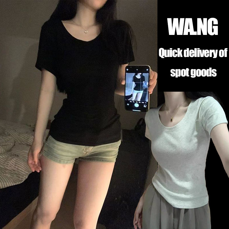 【V/O】áo baby tee 2024 Mới áo thun ôm body trơn Bigsize70kg áo thun nữ nguyên chất Cotton