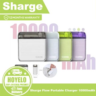 Bộ sạc di động sharge flow của shargeek, pin dự phòng mini 10000mah với sạc nhanh usb-c 20w, bộ sạc di động đầu ra kép tương thích với iphone, samsung, ipad (whit