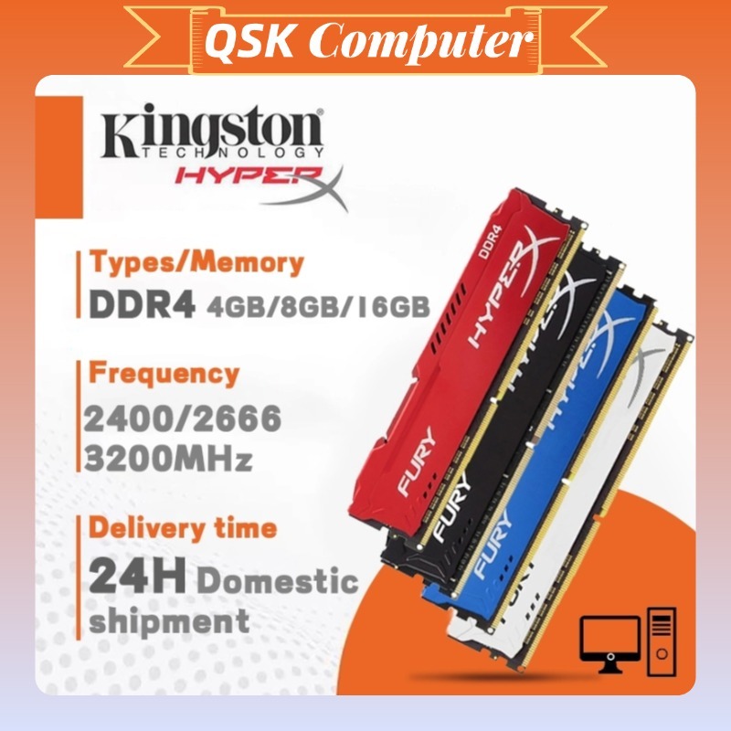 【Ship hàng tận nơi 24H】Kingston Hyperx DDR4 4GB/8GB/16GB 2400/2666/3200MHZ 288Pin PC4 DIMM Desktop R