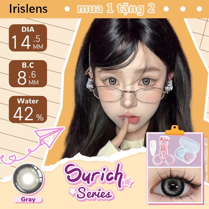 Irislens 2 Cái / cặp 0,00 ~ -6,00 Độ Ống kính tiếp xúc 14,5mm Màu xám Surich Mềm mại Thoải mái