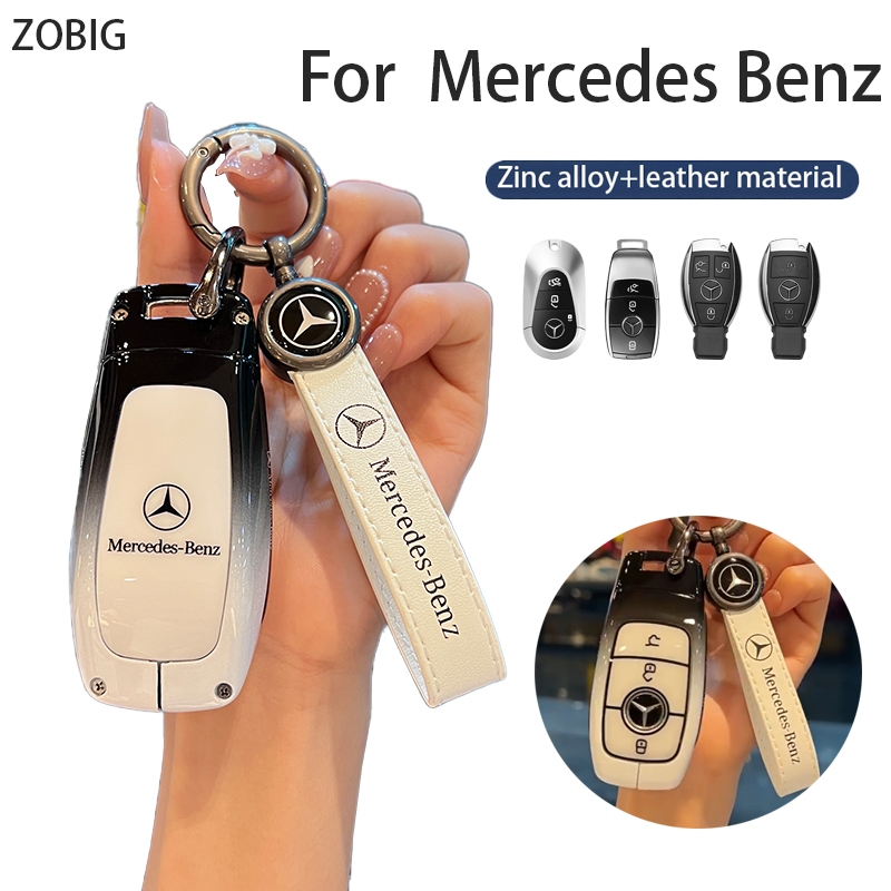 ZOBIG Hợp Kim Kẽm Nhiều Màu Sắc Chìa Khóa Fob Dành Cho Xe Mercedes-Benz Chìa Khóa Vỏ Có Móc Khóa Phù