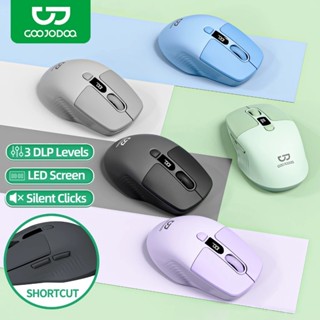 Chuột kết nối ba GOOJODOQ 2.4GHz & Thiết kế công thái học im lặng Bluetooth kép với màn hình LED và điều chỉnh DPI