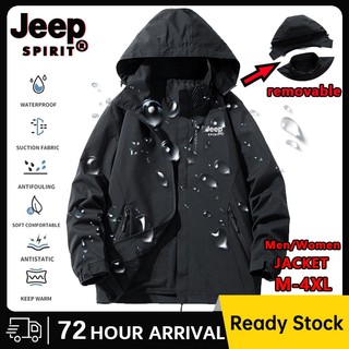   2-3 ngày đến!!! Jeep SPIRIT Đi Bộ Đường Dài Áo Khoác Dành Cho Nam Quần Áo Chống Thấm Nước Phản Quang Gió Săn Bắn Cắm Trại Đi Bộ Áo Khoác Ngoài Trời Chống Gió Áo Khoác Nam 