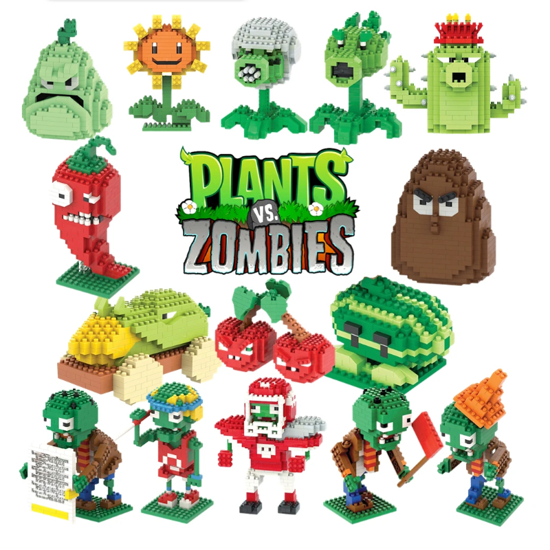 Plants vs Zombies 2 Trò chơi điện tử Nhân vật khối xây dựng Đồ chơi PVZ Cây Peashooter SunFlower Ani