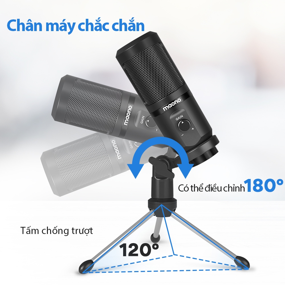 Maono PM461TR Gen2 Micro USB Condenser Mic có Mic Gain cho PC, Điện thoại thông minh, Laptop, Ghi âm, Phát trực tuyến, Podcasting, Phát trực tiếp | BigBuy360 - bigbuy360.vn