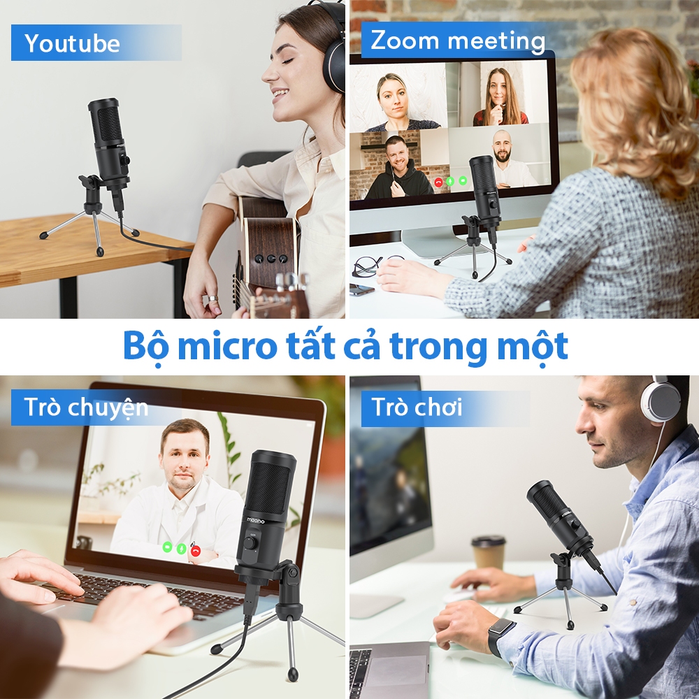Maono PM461TR Gen2 Micro USB Condenser Mic có Mic Gain cho PC, Điện thoại thông minh, Laptop, Ghi âm, Phát trực tuyến, Podcasting, Phát trực tiếp | BigBuy360 - bigbuy360.vn