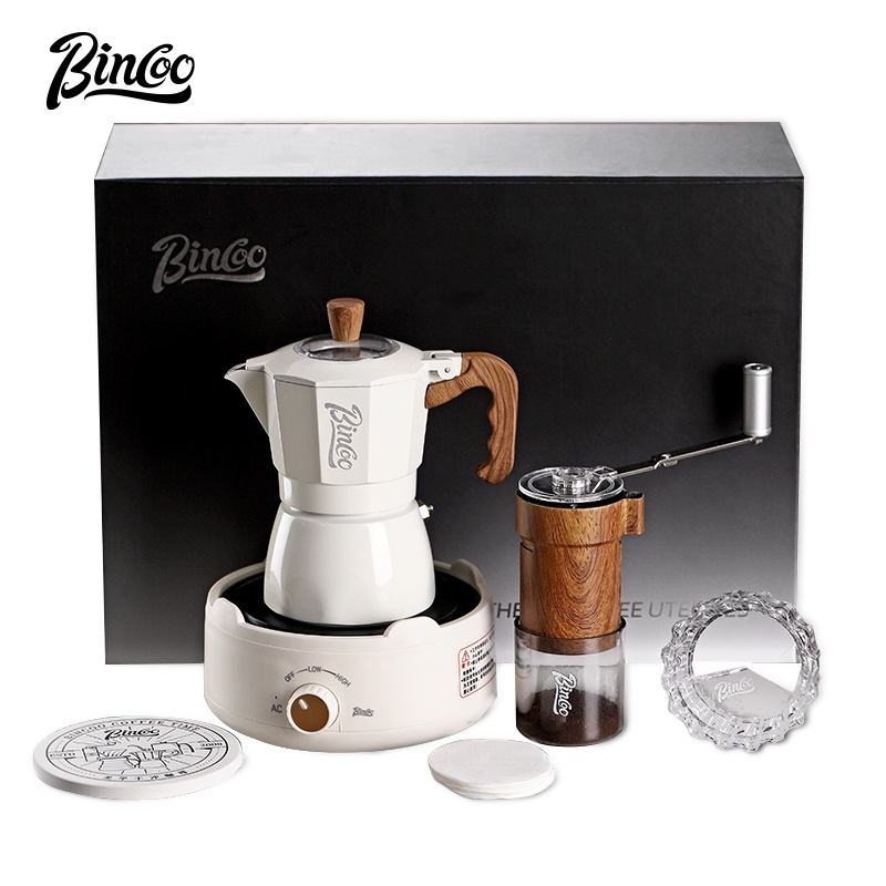 Bincoo Van Đôi Moka Pot Bộ Hộp Quà Tặng Hoàn Chỉnh Ý Nhà Nhỏ Pha Cà Phê Bộ Quà Tặng Ngày Lễ Tốt Nhất