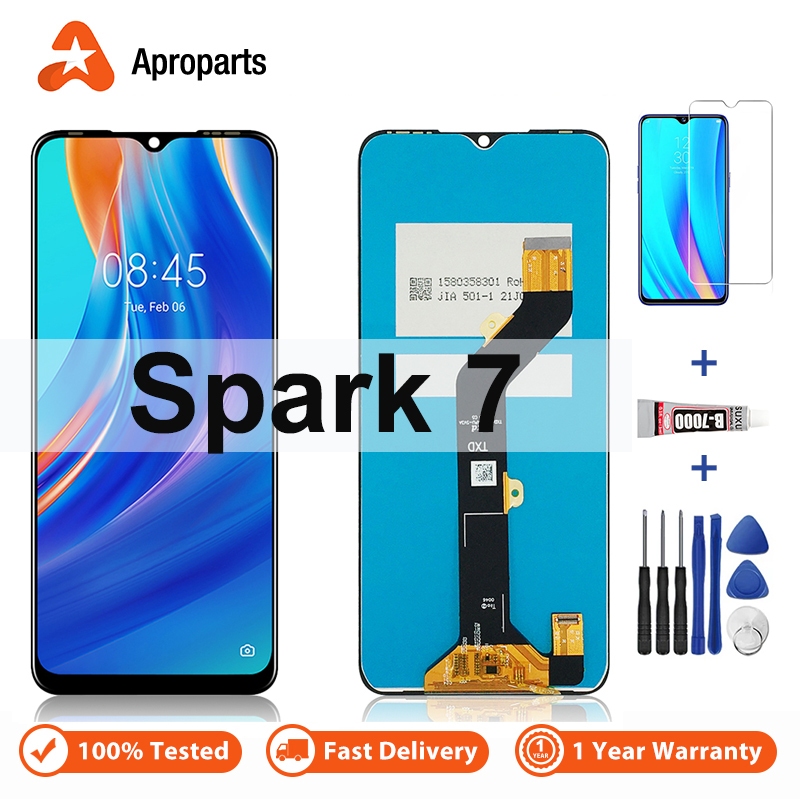 Màn Hình LCD Kiểm Tra 100% Cho Tecno Spark 7 7T 8 KF6 KF6j KF6p KG6k Màn Hình Hiển Thị Bộ Số Hóa Cảm