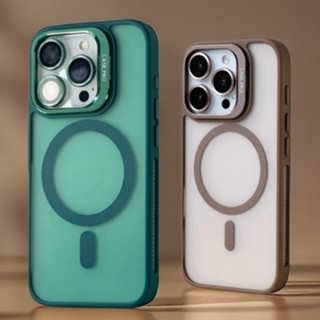 【 Ốp lưng cứng acrylic làm mát / Matte / Phim ống kính miễn phí / Giá đỡ kim loại / Sa mạc   tương thích cho ốp lưng iPhone 11 12 13 14 15 16 pro max