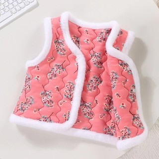 Trẻ em 0-8 tuổi mặc vest ba lớp nhung và áo vest dày ấm áp
