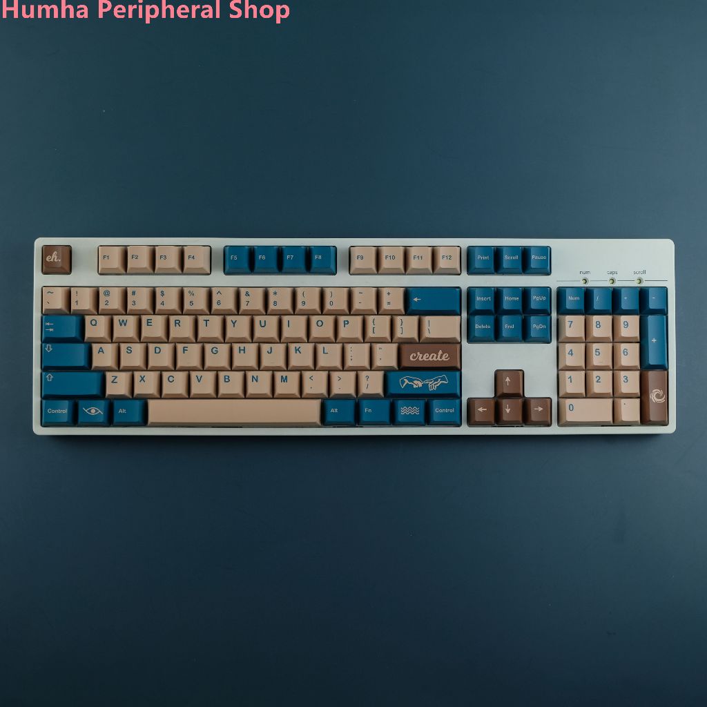 Humha Earth Tones R1 keycap Chất liệu PBT Nhuộm-Sublimation Cherry profile Bàn phím cơ Keycap Cá tín
