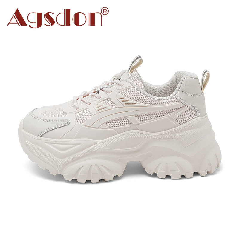 Giày Bố Agsdon Giày Thể Thao Nữ Giày Trắng Đế Dày Phù Hợp Với