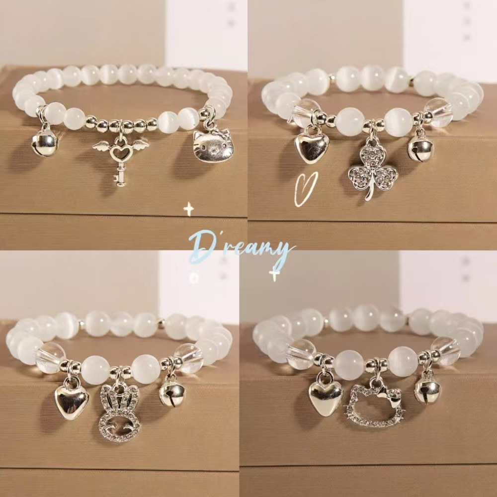 💕Dreamy💕Dễ Thương Vòng Đeo Tay Hình Mèo hello kitty / Bướm / Trái Tim Có Chuông Xinh Xắn