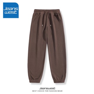 Jeanswest Quần jogger thể thao suông dày dặn, kiểu dáng mùa xuân thu, màu trơn, rộng rãi, thả rủ, có dây thun Local Brand