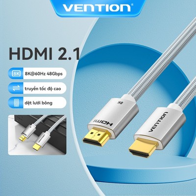 Dây Cáp HDMI 2.1 Vention 8K 60Hz 4K 120Hz Tốc Độ Cao 48Gbps Chuyển Đầu HDM