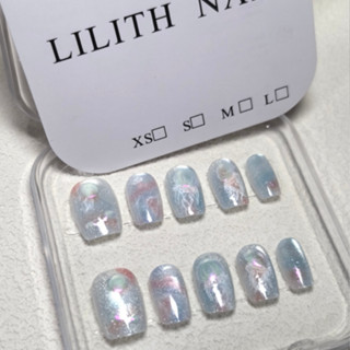 Fantasy jellyfish Mắt Mèo Móng Tay Giả Móng Tay Giả Hộp Móng Tay Làm Móng Miếng Dán Mắt Mèo Thạch móng tay nhẹ nhàng Nail xinh móng tay giả cho bé gái móng tay màu xanh mắt mèo ánh trăng cực quang mắt mèo ánh nước mắt mèo ánh sáng xanh