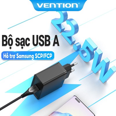 Củ sạc nhanh Vention PD 22.5W QC3.0 5V 2.4A cho điện thoại tiện lợi mang theo du lịch samsung huawei