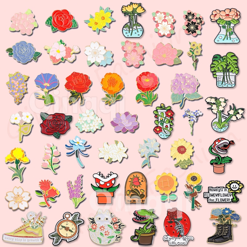 Dễ Thương Nhiều Màu Sắc Hoa Cây Thổ Cẩm Pin Hoa Hướng Dương Iris Trâm Huy Hiệu Ve Áo Chân Quần Áo Trang Sức Huy Hiệu